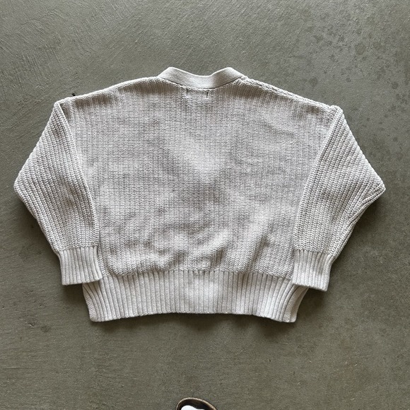 Aerie Cardigan Sweater Womens Size XS Cream Chunky Knit Button Front - Picture 4 of 5